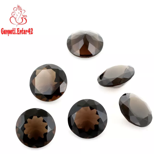 NATURAL SMOKY QUARTZ FACETED ROUND CUT 16x16 MM CALIBRATED SIZE LOOSE GEMSTONE E 3