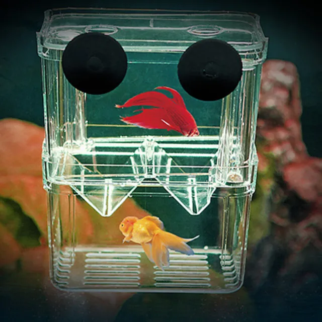 Clear Aquarium Hatchery Trap Fish Breeding Box Tank Fry Breeder Isolation Case