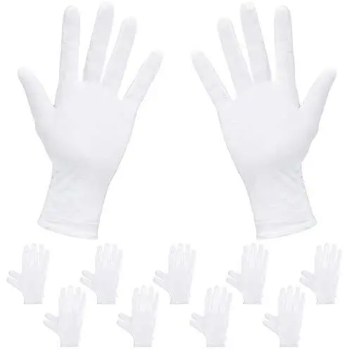 Rovtop Lot de 10 paires de gants blancs en coton pour inspection nettoyage de...