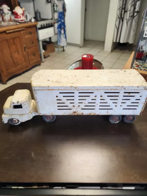 Vintage Structo Cattle Farms Semi Truck With Livestock Trailer Hauler