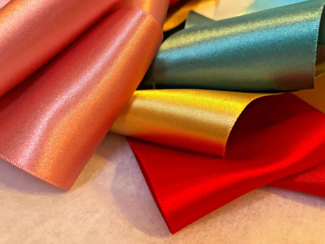 Berisfords Double Satin Ribbon 70mm Wide Choice of  25 Shades Eco Friendly