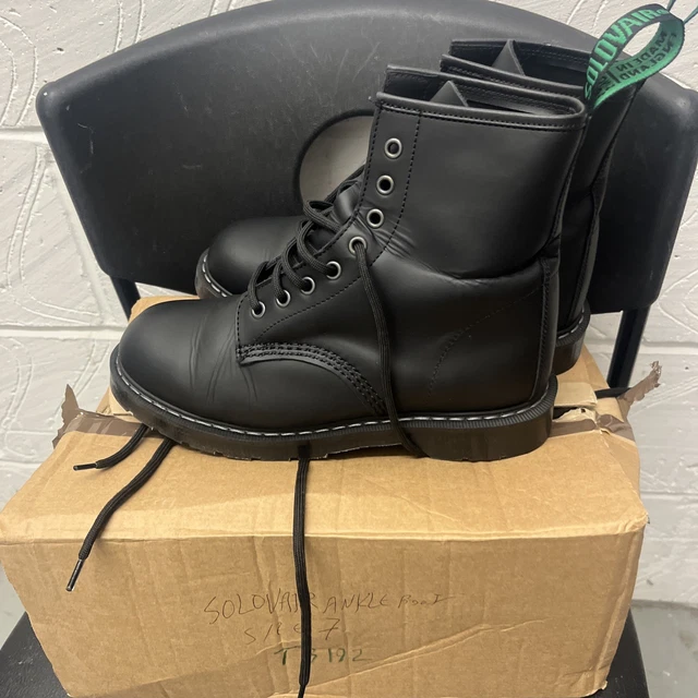 SOLOVAIR MEN’S OILY Leather Combat Derby Ankle Boots Size 7 £110.00 ...