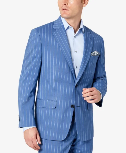 Sean John Men's Classic-Fit Suit Jacket Blue Stripe 38R