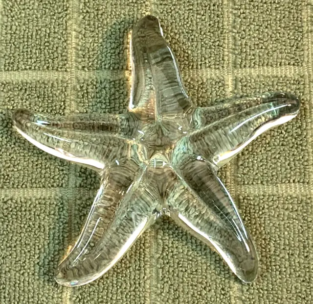 BACCARAT Clear Crystal Art Glass Starfish Paperweight ~ Made in France ~ 1970's