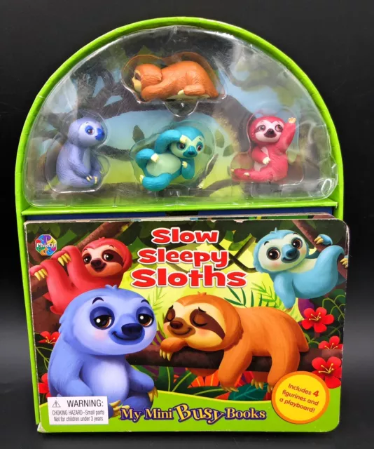 Slow Sleepy Sloths My Mini Busy Book 2019 With 4 Mini Figures Toy Animals