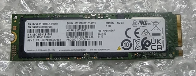 SAMSUNG SSD 1TB PM981a 2280 NVME MZVLB1T0AHBLR-000H1 MZ
