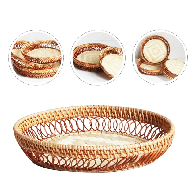 Assiette De Dîner En Bois De Caoutchouc Rond Thé Serving