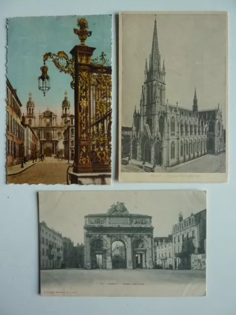 CPA - - NANCY - lot of 3 Desilles door, St Epure church, grid