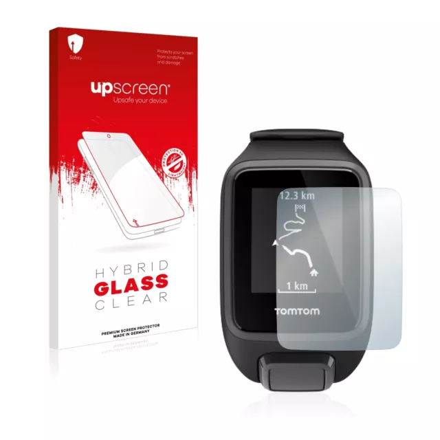 upscreen Glas Panzerfolie für TomTom Spark 3 Display Schutz Glas Folie 9H klar