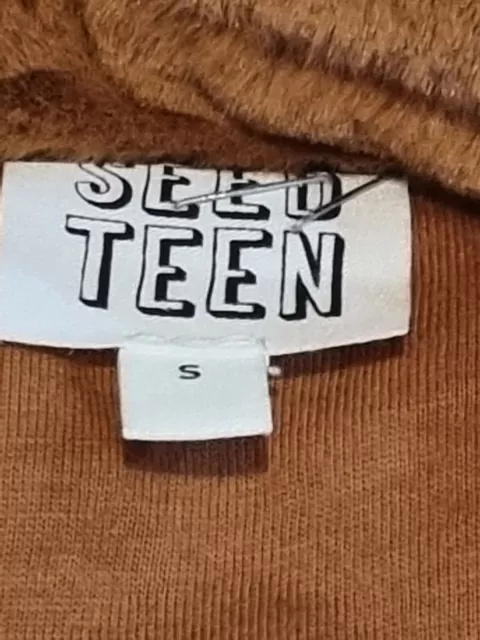 Seed Teen, Size S, Brown Fluffy Jumper With Two Press Stud Closure 3