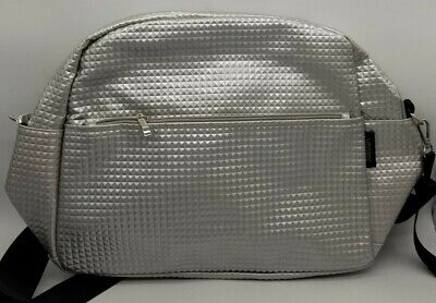 SILVER Diaper Mommy Baby Bag Designer Style Luxury Leather Large Capacity Bags
