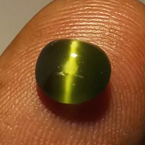 Kornerupine Green Cat's Eye Oval Cabochon 1.30 Ct 100% Natural Loose Gemstone
