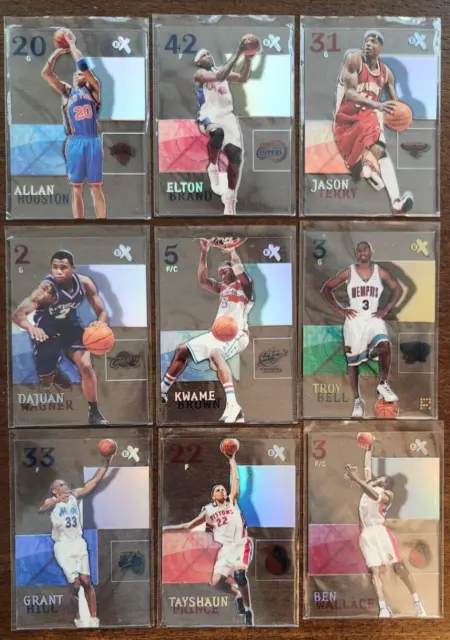 9 card lot 2003-04 Fleer EX Acetate Grant Hill Terry Brand Wallace Prince Bell