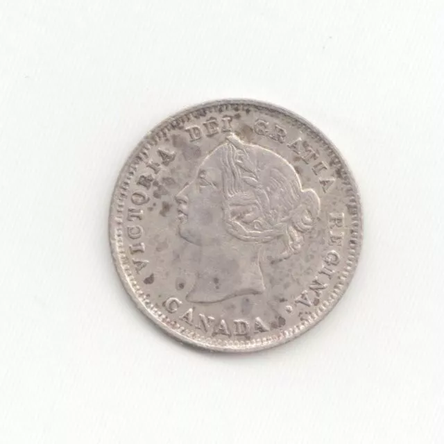 Canada Silver 1881-H 5 Cents-Lot E19