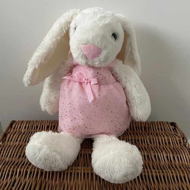 CARD FACTORY WHITE Bunny Rabbit Pink Ballerina Tutu 16" Soft Plush Toy