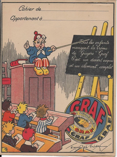 ANCIEN PROTEGE CAHIER  NEUF  ANNEE 30's     GRAF SIGNE JOE BRIDGE