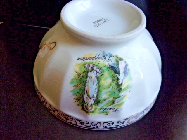 Petit Bol Ancien En Porcelaine De Limoges - Décor Lourdes 'L'apparition' - Occasion - État Correct (BE)