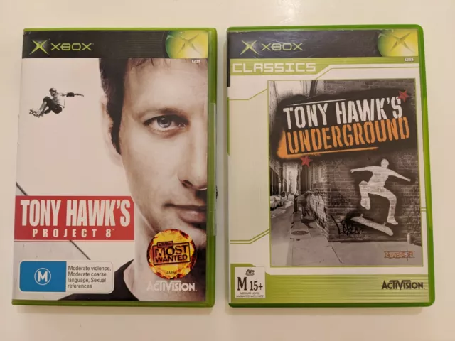 Tony Hawk Underground AND Tony Hawk's Project 8 2 disc set for XBOX