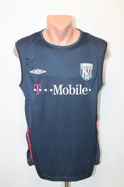 West Bromwich Albion Football Vest Shirt Sleeveles Training Umbro Size XL Blue
