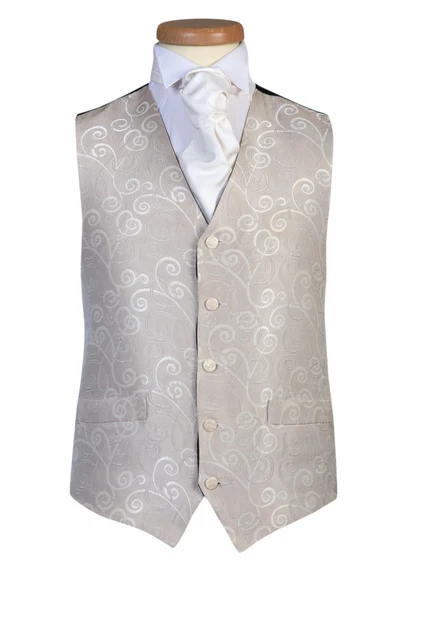 Moca Mulinello Gilet Matrimonio Abito Smoking Vestito Festa Crociera Avorio