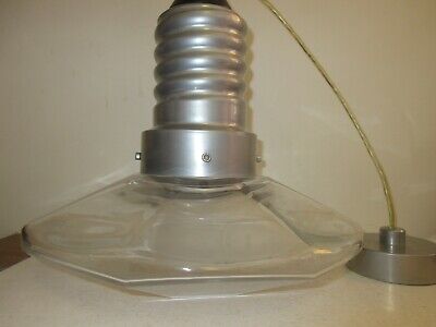 Lustre / Lampe suspension TERZANI Vintage . Métal / Verre ; Diamètre 42 cm