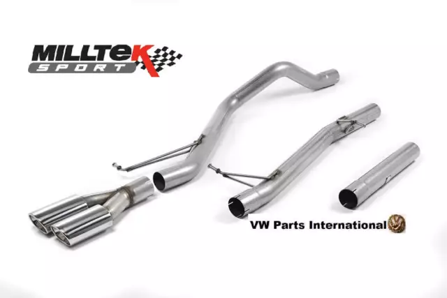 VW Transporter T6 LWB Milltek Sport Non Resonated DPF Back Exhaust Twin Polished