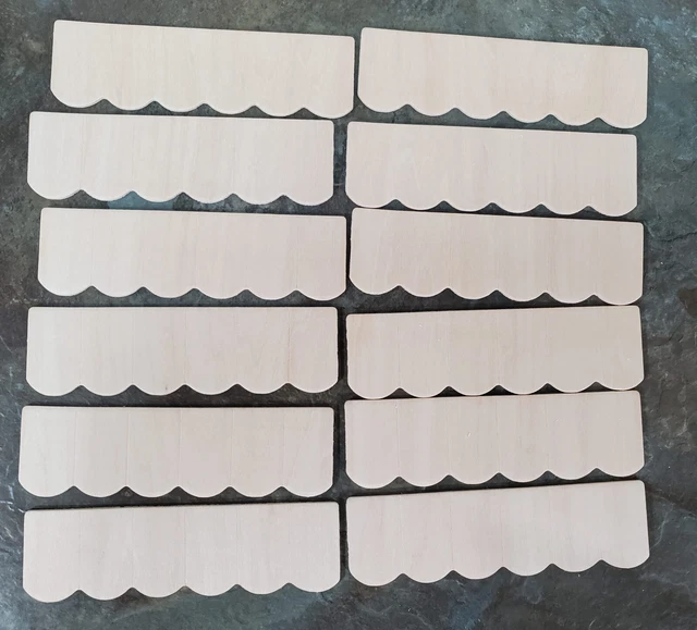 Dollhouse Shingles Wood Strips 12 Pieces 4.5" long 1:12 Scale Miniatures Roof