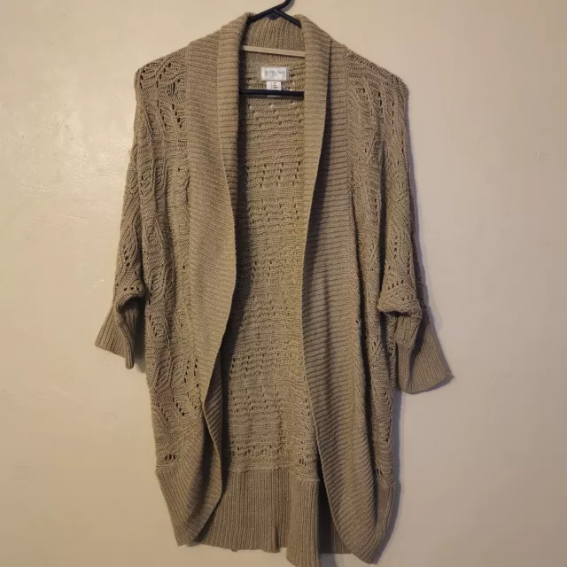 Women's Motherhood Maternity Tan Open Front Cardigan Size Small / Medium