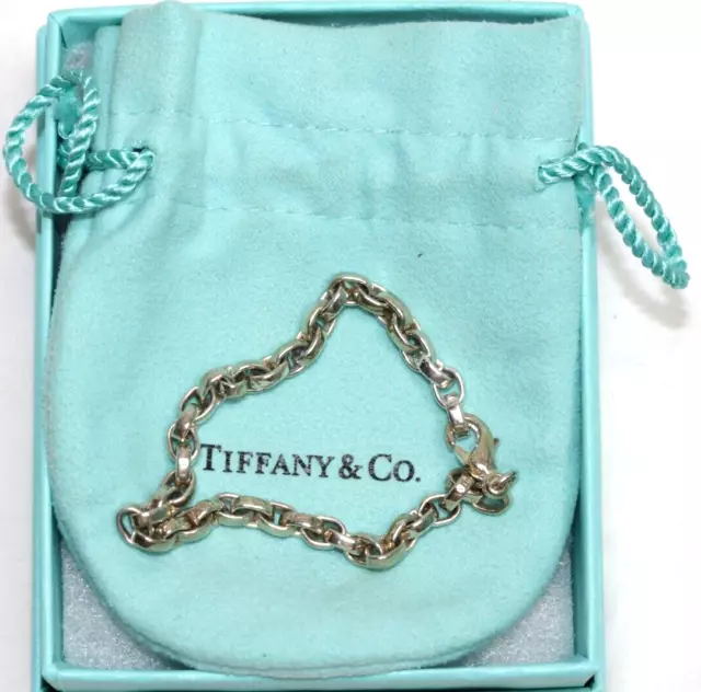 Tiffany & Co. 925 Sterling Silver  Link  Bracelet with  Pouch/box