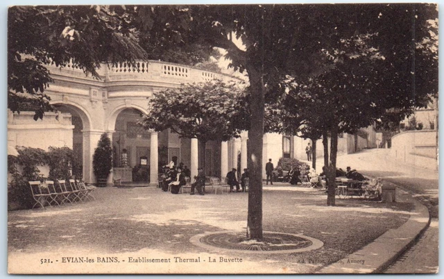 Postcard - La Buvette, Etablissement Thermal, Évian-les-Bains, France
