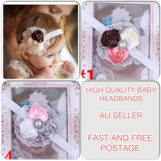 NEW Rose Baby Infant Toddler Girls Hairband Head Band Christening