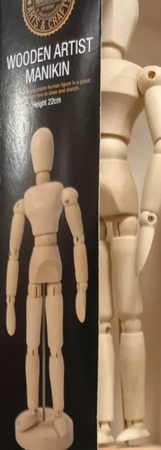 Wooden Artist Manikin 🎨 Height 22cm (8 inches)  ***BRAND NEW***