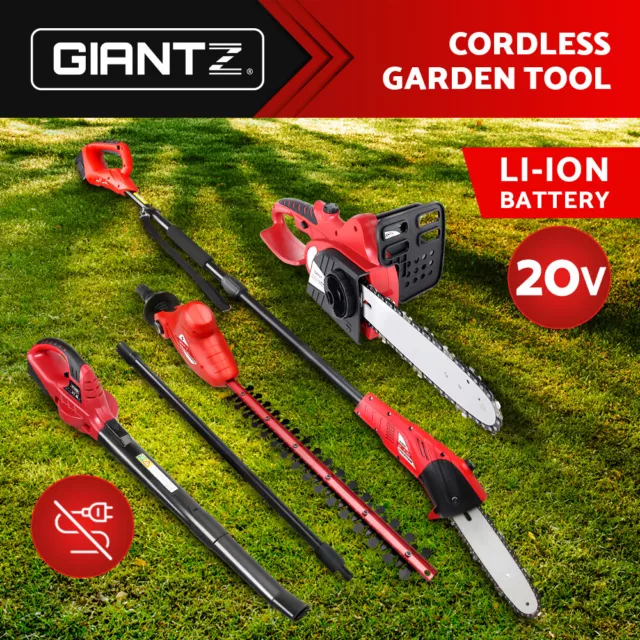 Giantz Cordless Pole Chainsaw Leaf Blower Electric Battery Hedge Trimmer Saw