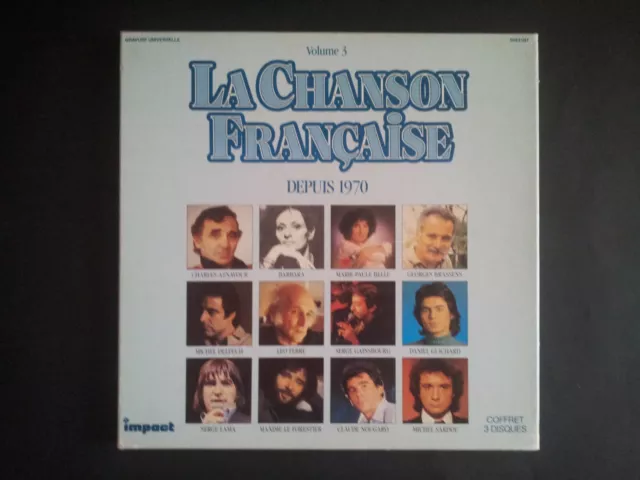 LA CHANSON FRANCAISE Volume 3 Depuis 1970 Coffret 3 Vinyles 33 Tours