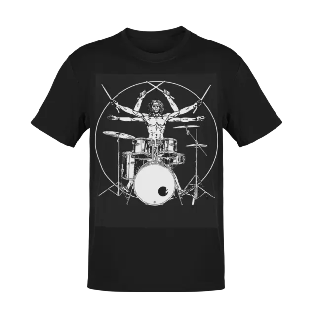 Drumming Drum Da Vinci Vitruvian Drummer Funny Birthday Mens Official T Shirt