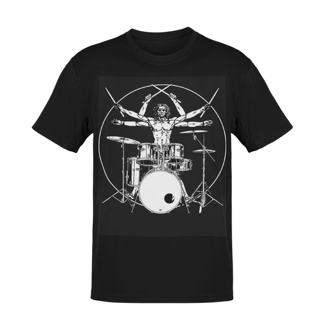 Drumming Drum Da Vinci Vitruvian Drummer Funny Birthday Mens Official T Shirt