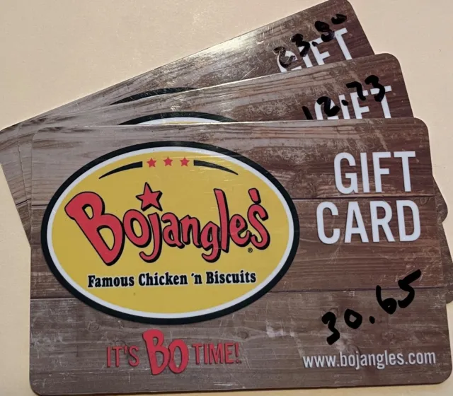 Bojangles Gift Card Total Value $67.18 - Free Shipping