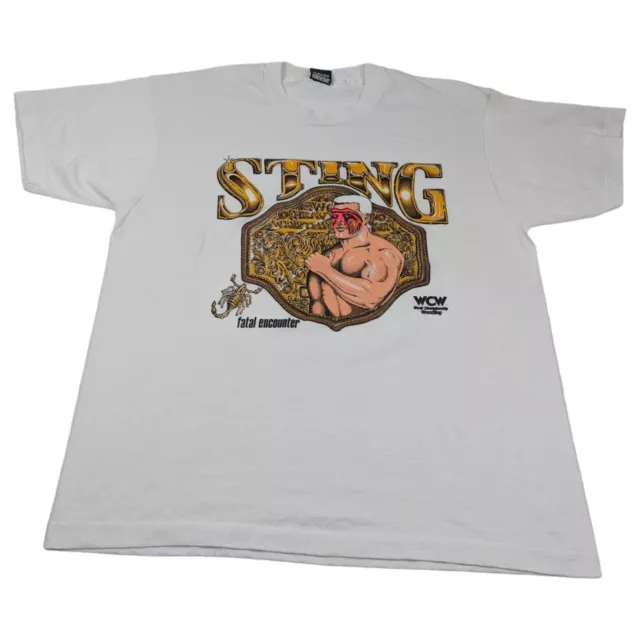 Vintage STING FATAL ENCOUNTER 90s WCW Shirt Sz XL Screen Stars Best Tag