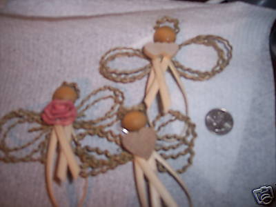 Medio Reed y Seagrass Angel Ornamento Kit De 4