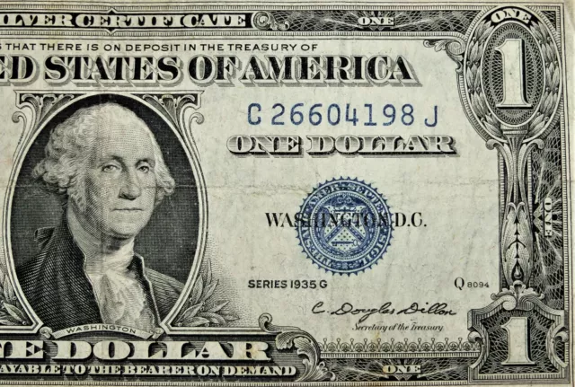 1935 G $1.00 Silver Certificate Dollar Bills - Blue Seal! ⭐402⭐