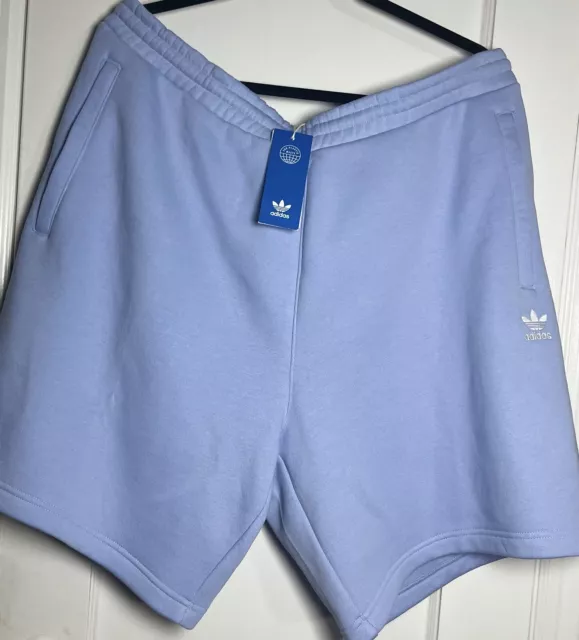 Adidas Originals Trefoil Shorts Mens XXL Cotton Fleece Embroidered Blue