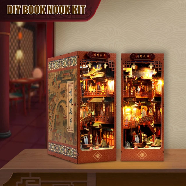 Book Nook Kit – Halle De Rêve – Puzzle 3D En Bois Avec LED – DIY Adulte – Décoration Bibliothèque
