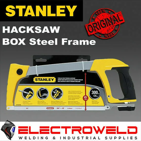 STANLEY 12" Hacksaw 24TPI Box Steel Frame Bi-Metal High Tension Saw STASTHT20140