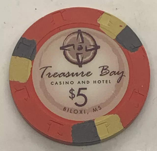 Treasure Bay Casino $5 Gaming Chip - Biloxi Mississippi H&C
