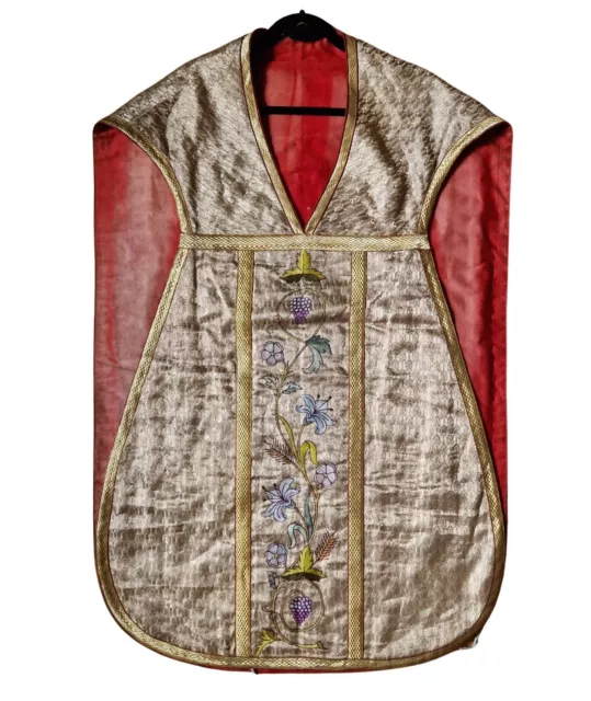 Antike goldene Kasel, Ornat, Messgewand, Vestment um 1900 (# 16998)