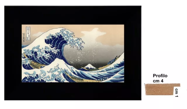 Hokusai La grande onda di Kanagawa - Quadro moderno stampa su tela 100x70  cm