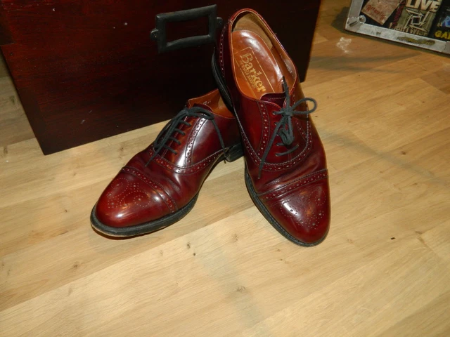 Scarpe da uomo vintage Barker complete Oxford Brogue taglia 7,5 made in England