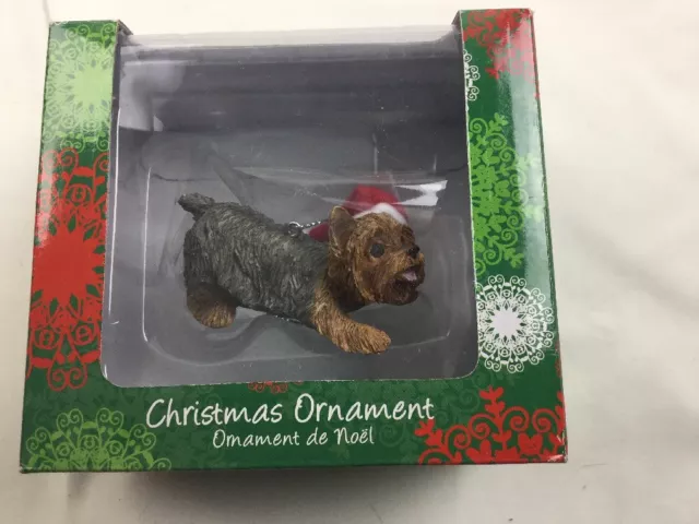 Sandicast Crouching Yorkshire Terrier Christmas Ornament CUTE