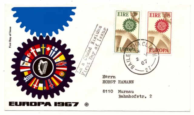 Irlanda 1967 FDC Europa CEPT Michel No 192-93