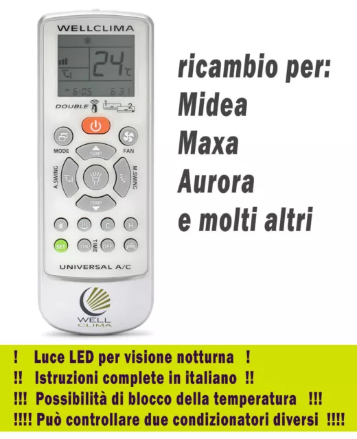 Telecomando condizionatore climatizzatore  Midea - Maxa - Aurora condizionata